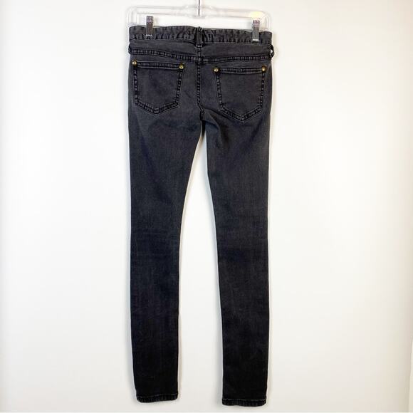 Free People Charcoal Skinny Mid Rise Jeans Size 26 - Picture 6 of 9